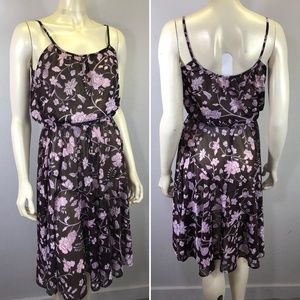 Vintage 70s Sheer Disco Sun Dress Floral Boho